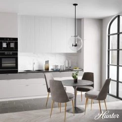 Sacha 3-Light Natural Iron Island Pendant Light with Clear Glass Shade by Hunter -Hunter Sales natural iron hunter chandeliers 19658 40 1000