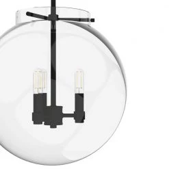 Sacha 3-Light Natural Iron Island Pendant Light with Clear Glass Shade by Hunter -Hunter Sales natural iron hunter chandeliers 19658 a0 1000