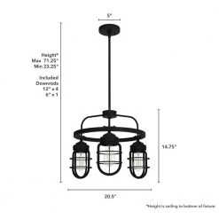 Starklake 3-Light Natural Iron Wagon Wheel Chandelier with Caged Metal Shades by Hunter 14 Starklake 3-Light Natural Iron Wagon Wheel Chandelier with Caged Metal Shades by Hunter -Hunter Sales natural iron hunter chandeliers 19665 66 1000