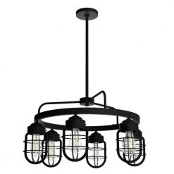 Starklake 6 Light Natural Iron Circular Chandelier with Metal Shades Kitchen Light by Hunter