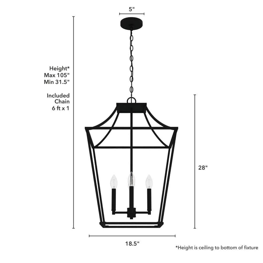 Laurel Ridge 4-Light Natural Iron Lantern Pendant Light by Hunter 7 Laurel Ridge 4-Light Natural Iron Lantern Pendant Light by Hunter - Image 5