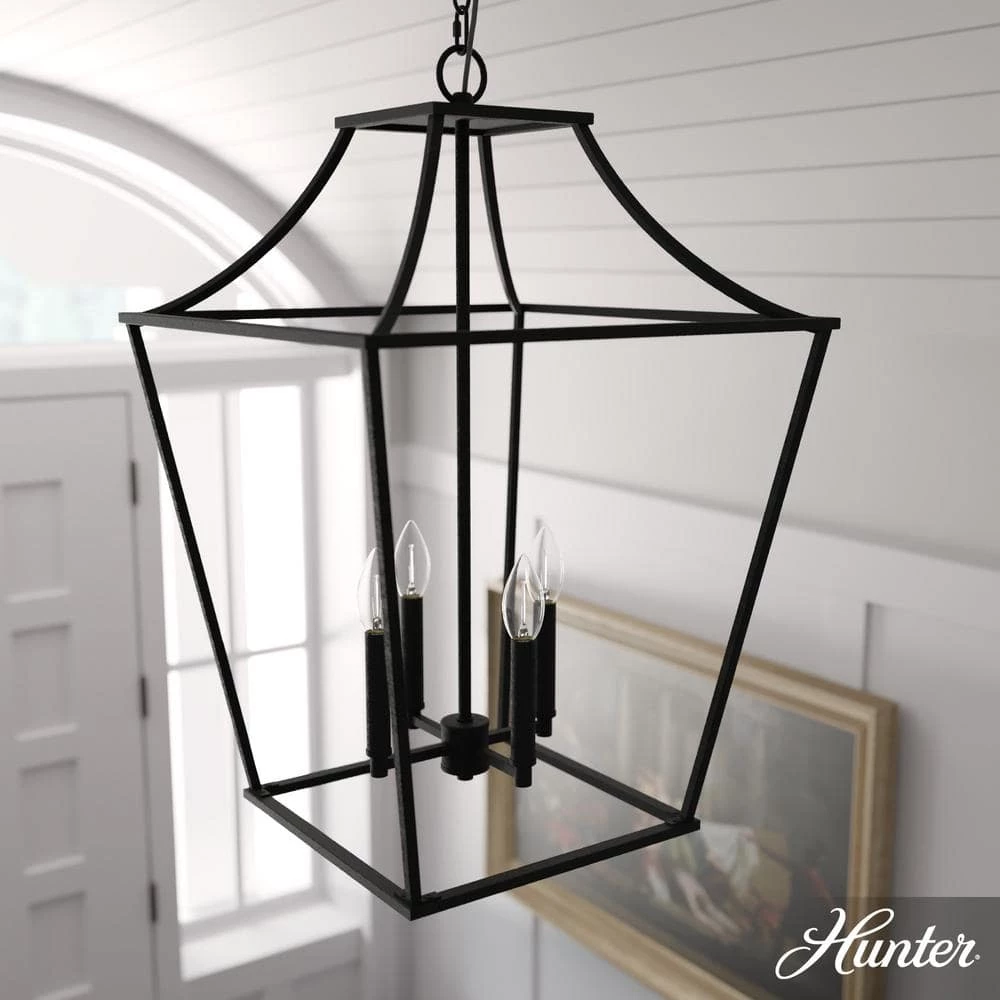 Laurel Ridge 4-Light Natural Iron Lantern Pendant Light by Hunter 4 Laurel Ridge 4-Light Natural Iron Lantern Pendant Light by Hunter - Image 2