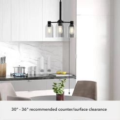 Lochemeade 3 Light Natural Iron Chandelier with Smoked Glass Shades Kitchen Light by Hunter -Hunter Sales natural iron hunter chandeliers 19707 77 1000