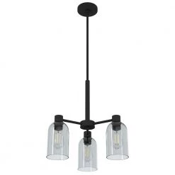 Lochemeade 3 Light Natural Iron Chandelier with Smoked Glass Shades Kitchen Light by Hunter -Hunter Sales natural iron hunter chandeliers 19707 c3 1000
