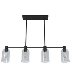 Lochemeade 4 Light Natural Iron Shaded Chandelier with Smoked Glass Shades Kitchen Light by Hunter -Hunter Sales natural iron hunter chandeliers 19715 1f 1000