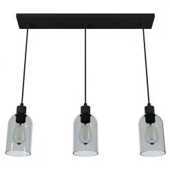 Lochemeade 3 Light Natural Iron Shaded Chandelier with Smoked Glass Shades Kitchen Light by Hunter 17 Lochemeade 3 Light Natural Iron Shaded Chandelier with Smoked Glass Shades Kitchen Light by Hunter -Hunter Sales natural iron hunter chandeliers 19717 4f 1000