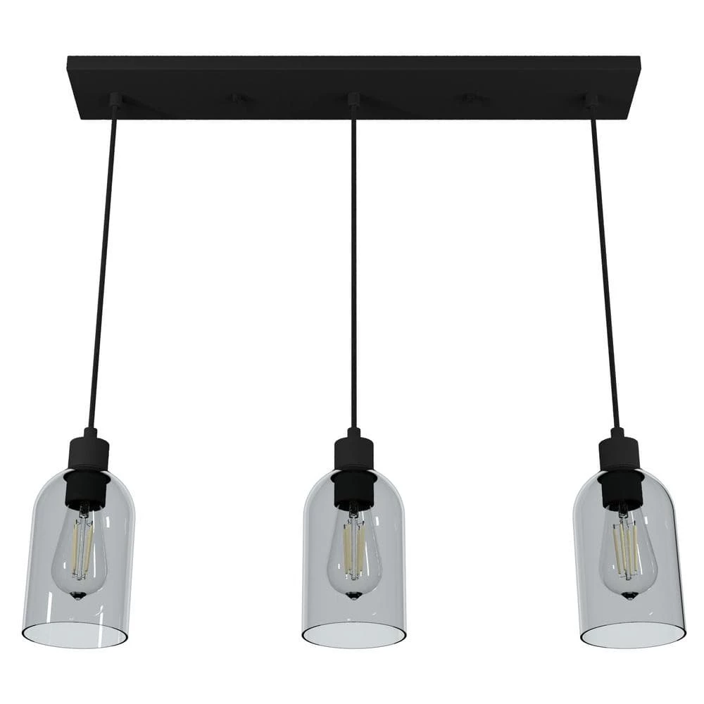 Lochemeade 3 Light Natural Iron Shaded Chandelier with Smoked Glass Shades Kitchen Light by Hunter 10 Lochemeade 3 Light Natural Iron Shaded Chandelier with Smoked Glass Shades Kitchen Light by Hunter - Image 8