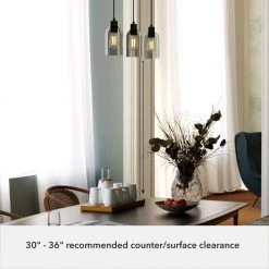 Lochemeade 3 Light Natural Iron Shaded Chandelier with Smoked Glass Shades Kitchen Light by Hunter 15 Lochemeade 3 Light Natural Iron Shaded Chandelier with Smoked Glass Shades Kitchen Light by Hunter -Hunter Sales natural iron hunter chandeliers 19717 77 1000