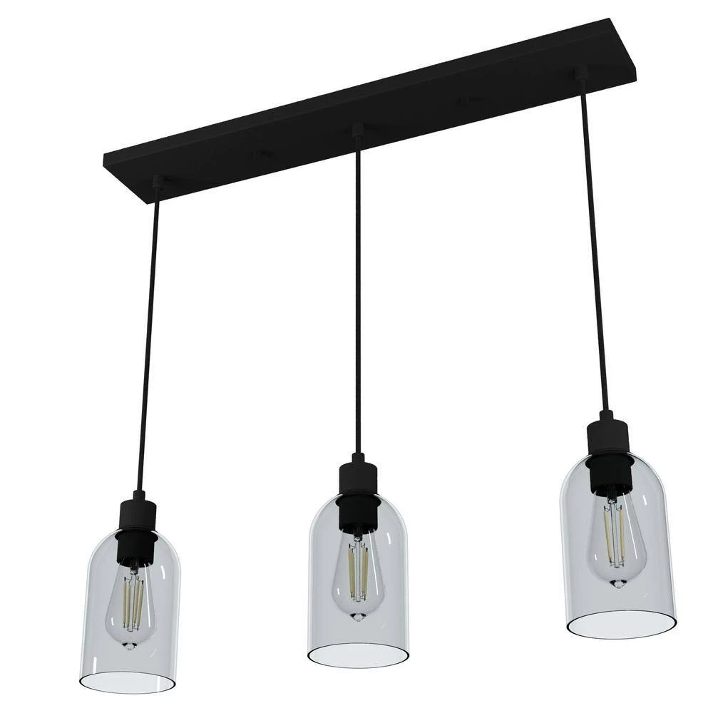 Lochemeade 3 Light Natural Iron Shaded Chandelier with Smoked Glass Shades Kitchen Light by Hunter 9 Lochemeade 3 Light Natural Iron Shaded Chandelier with Smoked Glass Shades Kitchen Light by Hunter - Image 7