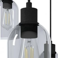 Lochemeade 3 Light Natural Iron Waterfall Chandelier with Clear Seeded Glass Shades Kitchen Light by Hunter -Hunter Sales natural iron hunter chandeliers 19719 a0 1000