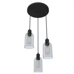 Lochemeade 3 Light Natural Iron Waterfall Chandelier with Clear Seeded Glass Shades Kitchen Light by Hunter -Hunter Sales natural iron hunter chandeliers 19719 c3 1000