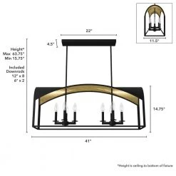 Dukestown 8-Light Natural Iron Island Chandelier with Gold Leaf Detailing by Hunter 16 Dukestown 8-Light Natural Iron Island Chandelier with Gold Leaf Detailing by Hunter -Hunter Sales natural iron hunter chandeliers 19731 66 1000