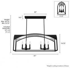 Dukestown 8-Light Natural Iron Island Chandelier with Silver Leaf Detailing by Hunter -Hunter Sales natural iron hunter chandeliers 19732 66 1000