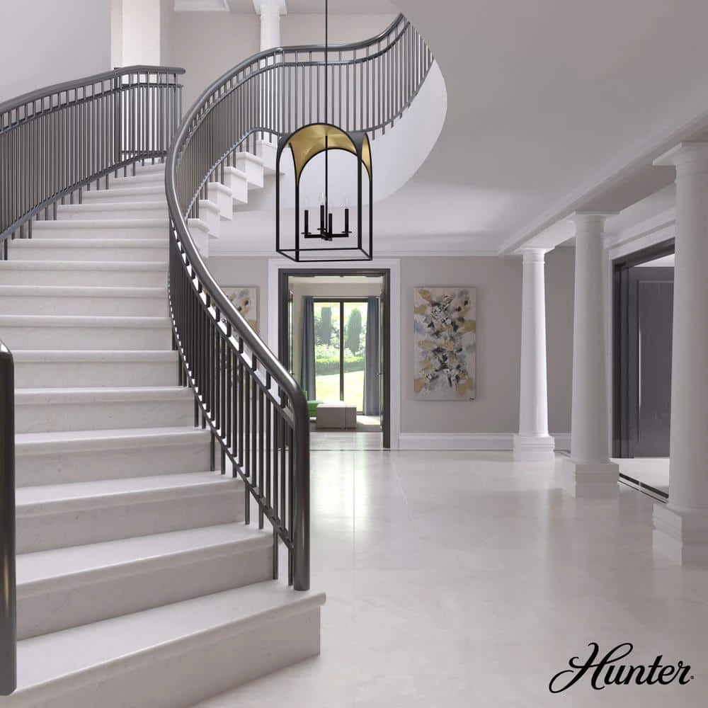 Dukestown 4-Light Natural Iron Lantern Pendant Light by Hunter 5 Dukestown 4-Light Natural Iron Lantern Pendant Light by Hunter - Image 3