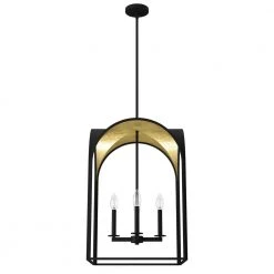 Dukestown 4-Light Natural Iron Lantern Pendant Light by Hunter