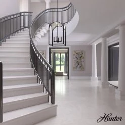 Dukestown 4-Light Natural Iron Lantern Pendant Light by Hunter -Hunter Sales natural iron hunter chandeliers 19734 40 1000