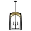 Dukestown 8-Light Natural Iron Lantern Pendant Light with Gold Detail by Hunter -Hunter Sales natural iron hunter chandeliers 19735 64 1000