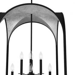 Dukestown 8-Light Natural Iron Lantern Pendant Light with Silver Detail by Hunter -Hunter Sales natural iron hunter chandeliers 19736 a0 1000