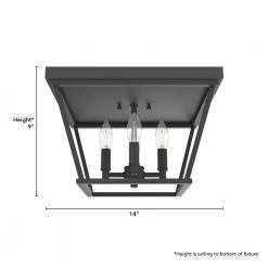 Laurel Ridge 14 in. 4 Light Natural Iron Flush Mount Kitchen Light by Hunter -Hunter Sales natural iron hunter flush mount lights 19074 1d 1000