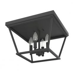 Laurel Ridge 14 in. 4 Light Natural Iron Flush Mount Kitchen Light by Hunter -Hunter Sales natural iron hunter flush mount lights 19074 c3 1000