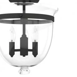 Belltown 13 in. 3 Light Natural Iron Semi Flush Mount Bedroom Light by Hunter -Hunter Sales natural iron hunter flush mount lights 19315 a0 1000