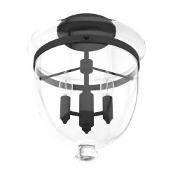 Belltown 13 in. 3 Light Natural Iron Semi Flush Mount Bedroom Light by Hunter -Hunter Sales natural iron hunter flush mount lights 19315 c3 1000