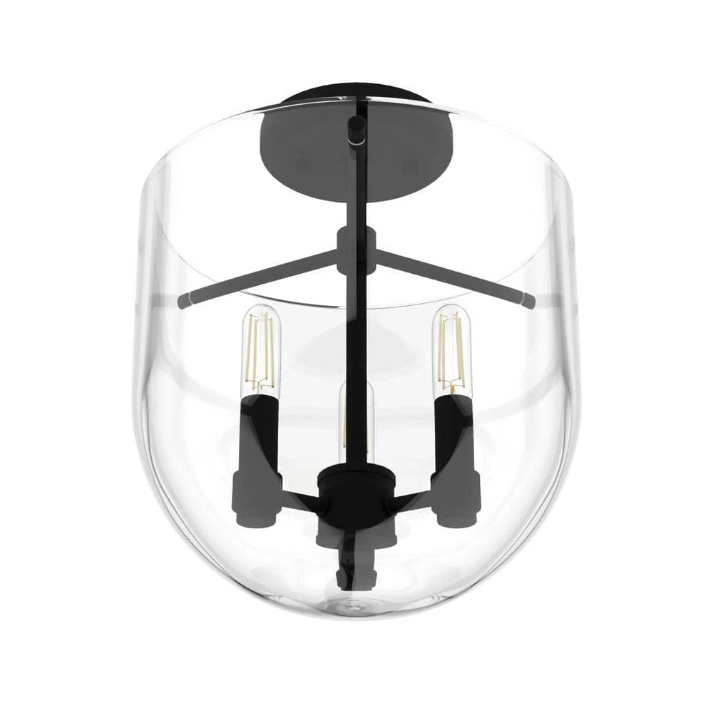 Sacha 11 in. 3 Light Natural Iron Semi Flush Mount Bedroom Light by Hunter 10 Sacha 11 in. 3 Light Natural Iron Semi Flush Mount Bedroom Light by Hunter - Image 8