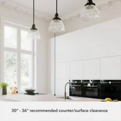 Cypress Grove 1 light Natural Iron Island Pendant Light with Clear Holophane Glass Shade Dining Room Light by Hunter -Hunter Sales natural iron hunter pendant lights 19247 77 1000