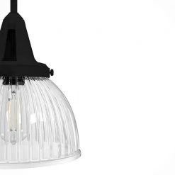 Cypress Grove 1 light Natural Iron Island Pendant Light with Clear Holophane Glass Shade Dining Room Light by Hunter -Hunter Sales natural iron hunter pendant lights 19247 a0 1000