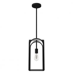 Dukestown 1-Light Natural Iron Lantern Pendant Light with Silver Lead Detail by Hunter