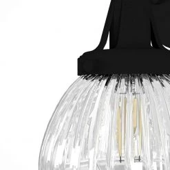 Cypress Grove 1 Light Natural Iron Wall Sconce with Clear Holophane Shade Bathroom Light by Hunter -Hunter Sales natural iron hunter vanity lighting 19253 a0 1000