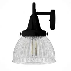 Cypress Grove 33 in. 4 Light Natural Iron Vanity Light with Clear Holophane Glass Shades Bathroom Light by Hunter -Hunter Sales natural iron hunter vanity lighting 19259 77 1000