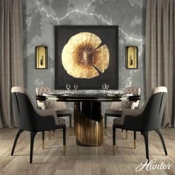 Dukestown 1-Light Natural Iron Wall Sconce with Gold Leaf Detail by Hunter -Hunter Sales natural iron hunter vanity lighting 19729 40 1000