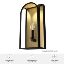Dukestown 1-Light Natural Iron Wall Sconce with Gold Leaf Detail by Hunter -Hunter Sales natural iron hunter vanity lighting 19729 66 1000