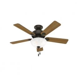 Swanson 44 in. Integrated LED Indoor New Bronze Ceiling Fan with Bowl by Hunter