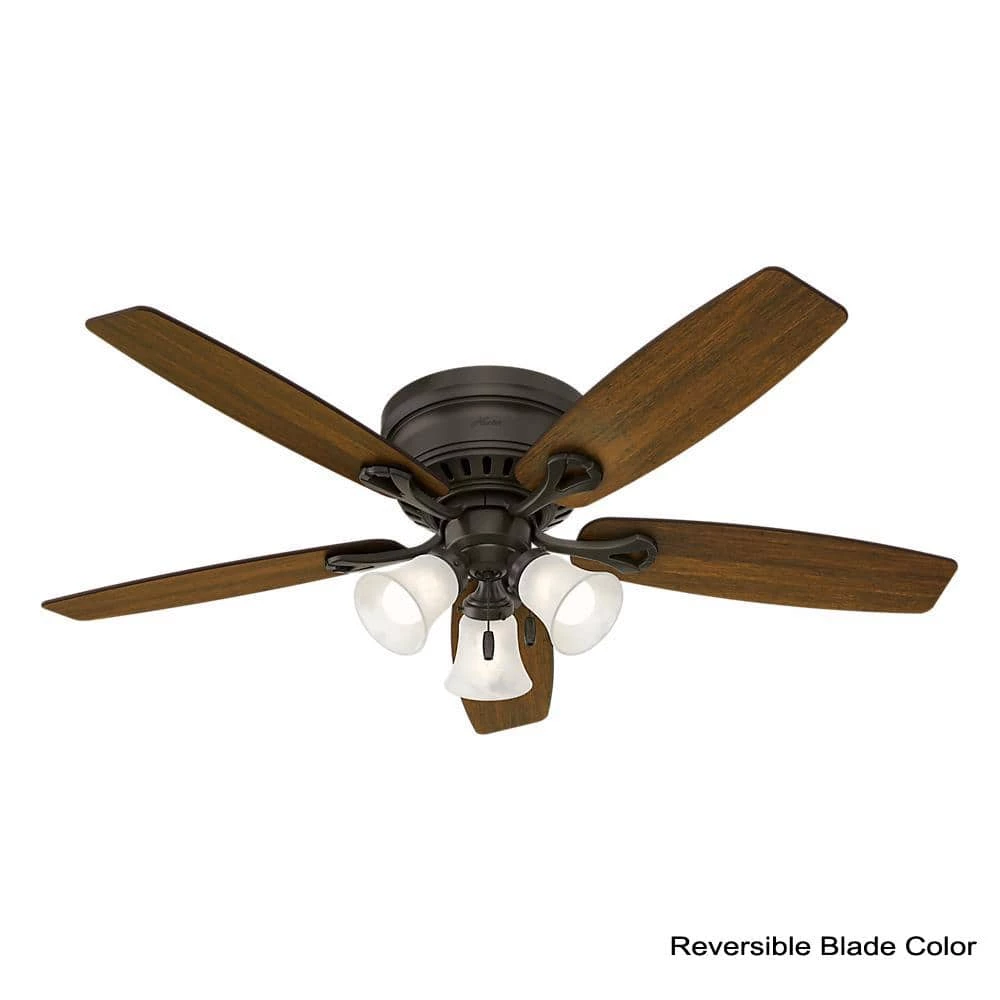 Oakhurst 52 in. LED Indoor Low Profile New Bronze Ceiling Fan with Light Kit by Hunter 12 Oakhurst 52 in. LED Indoor Low Profile New Bronze Ceiling Fan with Light Kit by Hunter - Image 10