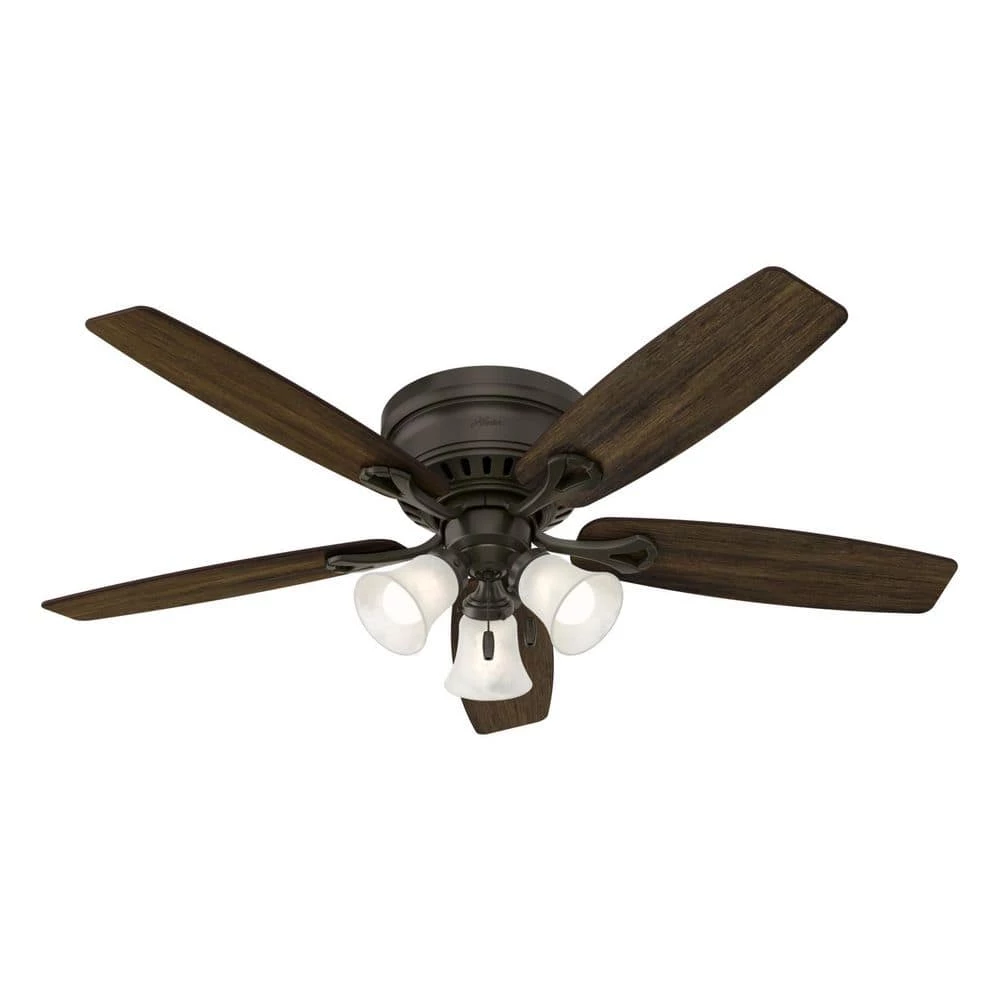 Oakhurst 52 in. LED Indoor Low Profile New Bronze Ceiling Fan with Light Kit by Hunter 3 Oakhurst 52 in. LED Indoor Low Profile New Bronze Ceiling Fan with Light Kit by Hunter
