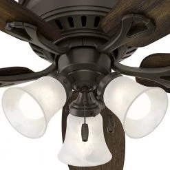 Oakhurst 52 in. LED Indoor Low Profile New Bronze Ceiling Fan with Light Kit by Hunter 18 Oakhurst 52 in. LED Indoor Low Profile New Bronze Ceiling Fan with Light Kit by Hunter -Hunter Sales new bronze hunter ceiling fans with lights 52016 77 1000