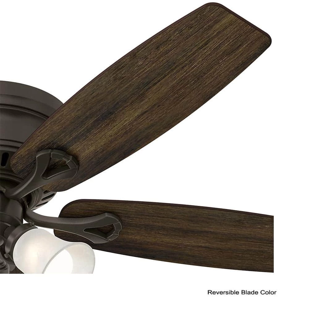 Oakhurst 52 in. LED Indoor Low Profile New Bronze Ceiling Fan with Light Kit by Hunter 5 Oakhurst 52 in. LED Indoor Low Profile New Bronze Ceiling Fan with Light Kit by Hunter - Image 3