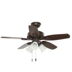 42 in. Indoor New Bronze Builder Small Room Ceiling Fan with Light Kit by Hunter