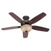 Builder Deluxe 52 in. Indoor New Bronze Ceiling Fan with Light Kit by Hunter -Hunter Sales new bronze hunter ceiling fans with lights 53091 64 1000