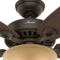 Builder Deluxe 52 in. Indoor New Bronze Ceiling Fan with Light Kit by Hunter -Hunter Sales new bronze hunter ceiling fans with lights 53091 77 1000
