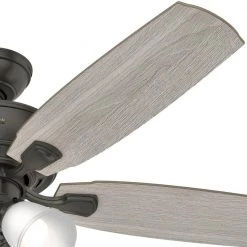Amberlin 52 in. Indoor New Bronze LED Ceiling Fan with Light Kit by Hunter -Hunter Sales new bronze hunter ceiling fans with lights 53215 4f 1000