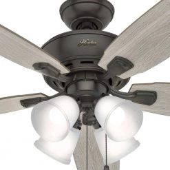 Amberlin 52 in. Indoor New Bronze LED Ceiling Fan with Light Kit by Hunter -Hunter Sales new bronze hunter ceiling fans with lights 53215 76 1000