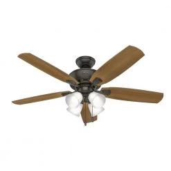 Amberlin 52 in. Indoor New Bronze LED Ceiling Fan with Light Kit by Hunter -Hunter Sales new bronze hunter ceiling fans with lights 53215 fa 1000