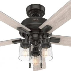 Hartland 52 in. LED Indoor Noble Bronze Ceiling Fan with Light Kit by Hunter -Hunter Sales noble bronze hunter ceiling fans with lights 50311 1f 1000