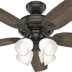 Channing II 52 in. LED Indoor Noble Bronze Ceiling Fan with Light Kit by Hunter -Hunter Sales noble bronze hunter ceiling fans with lights 50508 fa 1000