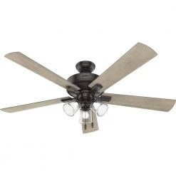 Crestfield 60 in. Indoor Noble Bronze Ceiling Fan with Light by Hunter