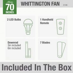 Whittington 70 in. LED Indoor Noble Bronze Ceiling Fan with Light and Remote by Hunter -Hunter Sales noble bronze hunter ceiling fans with lights 51185 77 1000