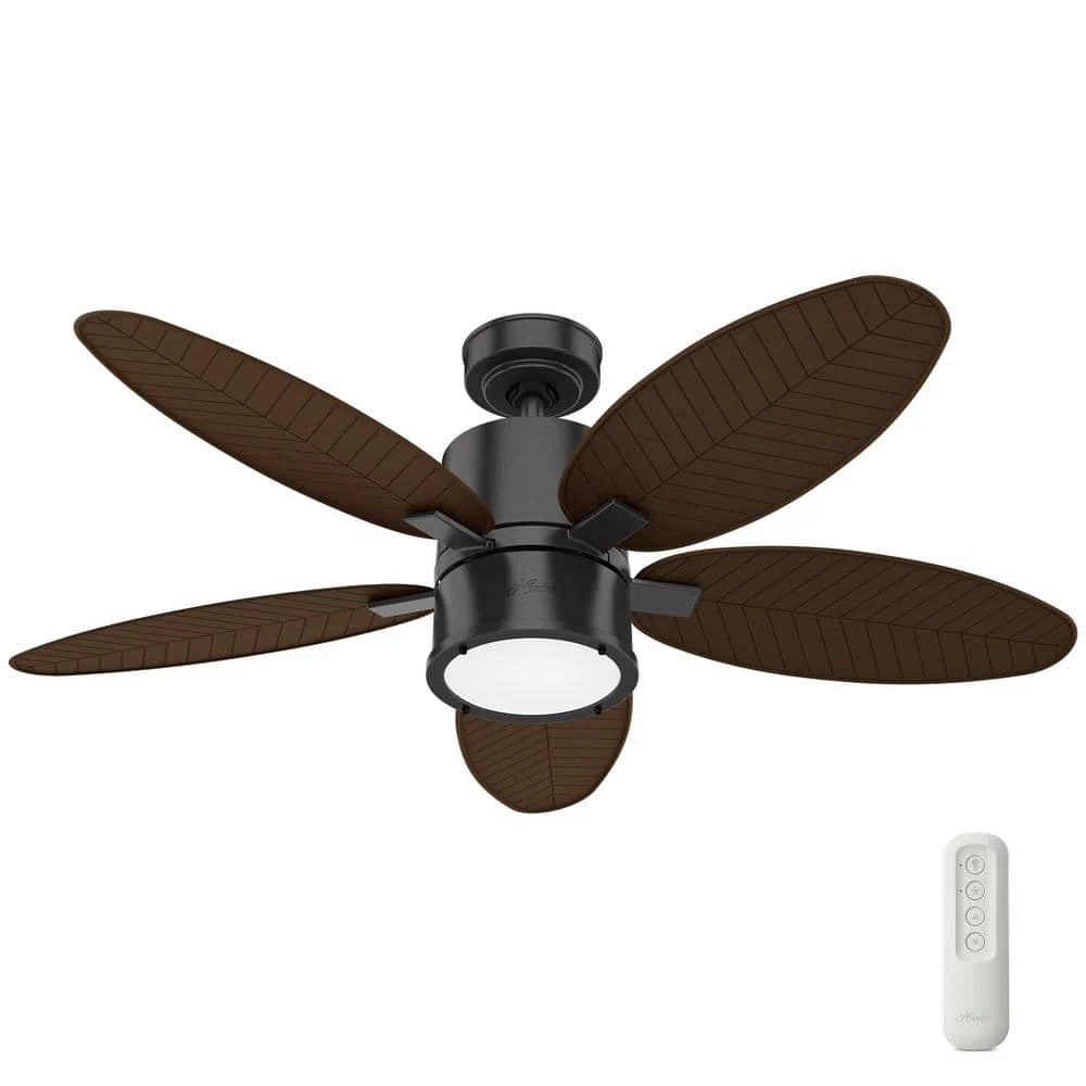 Amaryllis 52 in. Indoor/Outdoor Noble Bronze Ceiling Fan with Light Kit and Remote by Hunter 3 Amaryllis 52 in. Indoor/Outdoor Noble Bronze Ceiling Fan with Light Kit and Remote by Hunter